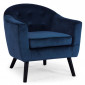 Fauteuil Scandinave Velours "Lopy" 79cm Bleu|Fauteuil / Chauffeuse|Paris Prix