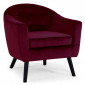 Fauteuil Scandinave Velours "Lopy" 79cm Bordeaux|Fauteuil / Chauffeuse|Paris Prix