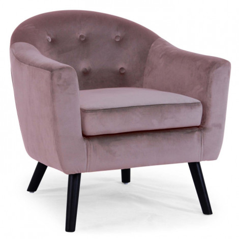 Fauteuil Scandinave Velours "Lopy" 79cm Rose|Fauteuil / Chauffeuse|Paris Prix