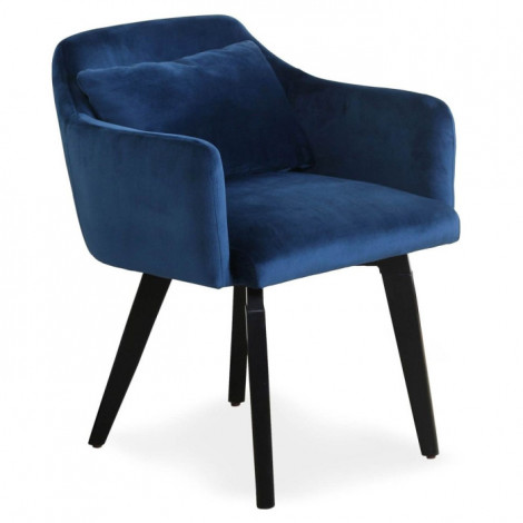 Fauteuil Scandinave Velours "Scanda" 70cm Bleu|Fauteuil / Chauffeuse|Paris Prix