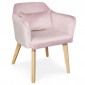 Fauteuil Scandinave Velours "Scanda" 70cm Rose|Fauteuil / Chauffeuse|Paris Prix