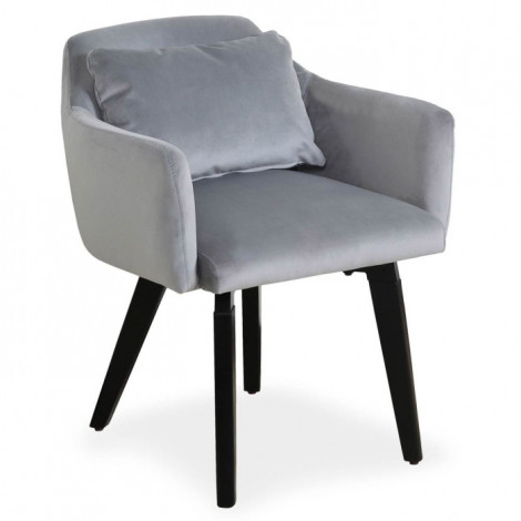 Fauteuil Scandinave Velours "Scanda" 70cm Gris|Fauteuil / Chauffeuse|Paris Prix