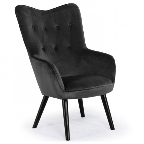 Fauteuil Design en Velours "Artic" 100cm Noir|Fauteuil / Chauffeuse|Paris Prix