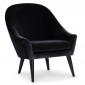 Fauteuil Scandinave en Velours "Ulla" 88cm Noir|Fauteuil / Chauffeuse|Paris Prix