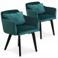 Lot de 2 Fauteuils Velours "Scanda" 70cm Vert|Fauteuil / Chauffeuse|Paris Prix
