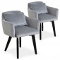 Lot de 2 Fauteuils Velours "Scanda" 70cm Argent|Fauteuil / Chauffeuse|Paris Prix
