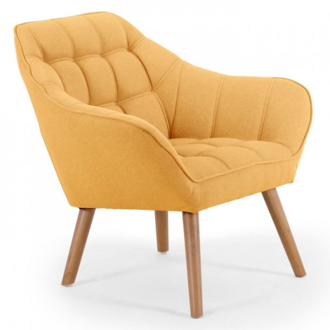 Fauteuil Scandinave Matelassé "Taon" 83cm Jaune|Fauteuil / Chauffeuse|Paris Prix