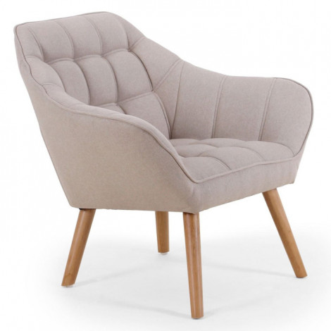 Fauteuil Scandinave Matelassé "Taon" 83cm Beige|Fauteuil / Chauffeuse|Paris Prix