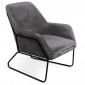 Fauteuil Design en Velours "Baldy" 84cm Gris|Fauteuil / Chauffeuse|Paris Prix