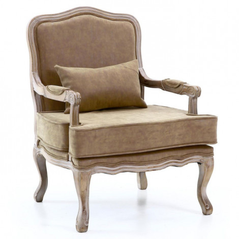 Fauteuil Vintage Louis XV "Esteban" 96cm Taupe|Fauteuil / Chauffeuse|Paris Prix
