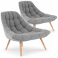 Lot de 2 Fauteuils Scandinaves "Johan" 102cm Gris|Fauteuil / Chauffeuse|Paris Prix