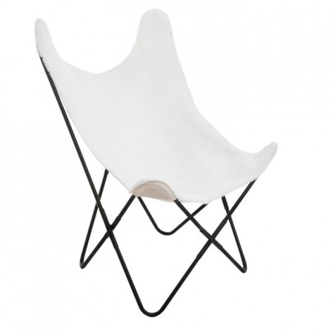 Fauteuil Imitation Fourrure "Oslo" 101cm Blanc|Fauteuil / Chauffeuse|Paris Prix