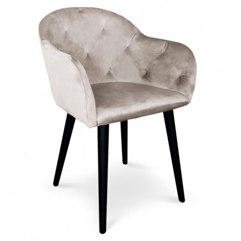 Fauteuil Design en Velours "Glany" 81cm Taupe|Fauteuil / Chauffeuse|Paris Prix