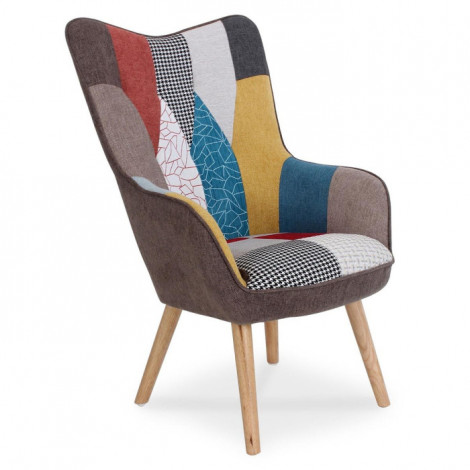 Fauteuil Design Patchwork "Artic" 100cm Multicolore|Fauteuil / Chauffeuse|Paris Prix