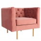 Fauteuil Design en Velours "Natacha" 78cm Rose|Fauteuil / Chauffeuse|Paris Prix