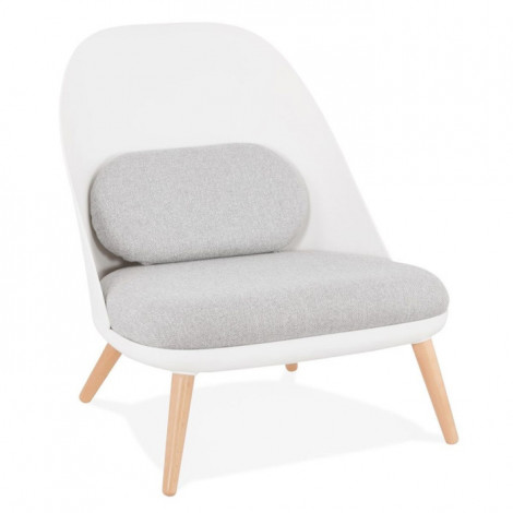 Fauteuil Lounge Design en Tissu "Tocia" 76cm Blanc|Fauteuil / Chauffeuse|Paris Prix
