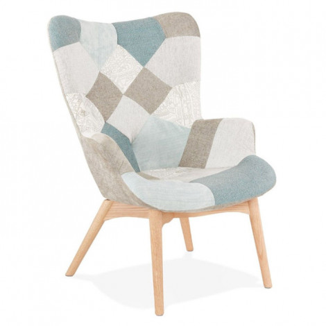 Fauteuil à Oreilles Patchwork "Nil" 93cm Multicolore|Fauteuil / Chauffeuse|Paris Prix