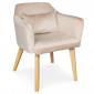 Fauteuil Scandinave en Velours "Nari" 70cm Beige|Fauteuil / Chauffeuse|Paris Prix