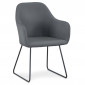 Fauteuil Design "Blida" 87cm Gris & Noir|Fauteuil / Chauffeuse|Paris Prix