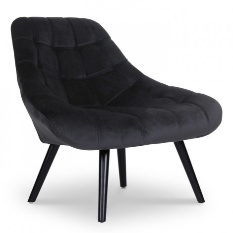 Fauteuil Scandinave en Velours "Johan" 102cm Noir|Fauteuil / Chauffeuse|Paris Prix