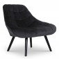 Fauteuil Scandinave en Velours "Johan" 102cm Noir|Fauteuil / Chauffeuse|Paris Prix