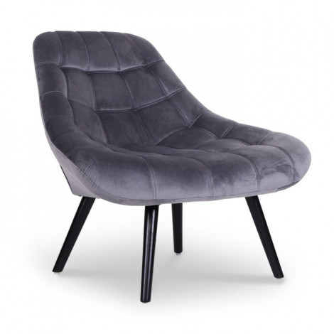 Fauteuil Scandinave en Velours "Johan" 102cm Gris|Fauteuil / Chauffeuse|Paris Prix