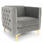 Fauteuil Design en Velours "Suez" 83cm Argent|Fauteuil / Chauffeuse|Paris Prix
