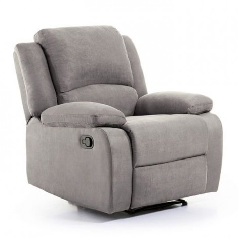 Fauteuil de Relaxation Microfibre "Polo" 96cm Gris|Fauteuil / Chauffeuse|Paris Prix