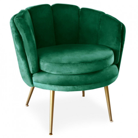Fauteuil Arrondi en Velours "Dabren" 80cm Vert|Fauteuil / Chauffeuse|Paris Prix