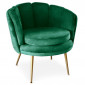 Fauteuil Arrondi en Velours "Dabren" 80cm Vert|Fauteuil / Chauffeuse|Paris Prix