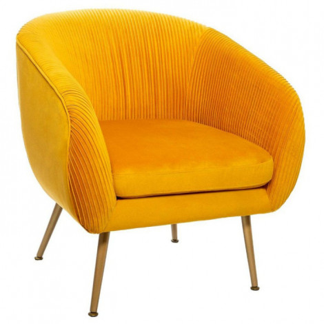Fauteuil Design en Velours "Solaro" 78cm Jaune|Fauteuil / Chauffeuse|Paris Prix