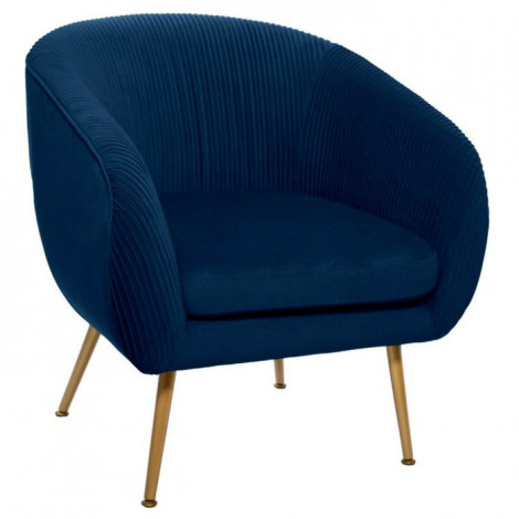 Fauteuil Design en Velours "Solaro" 78cm Bleu|Fauteuil / Chauffeuse|Paris Prix