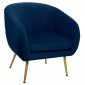 Fauteuil Design en Velours "Solaro" 78cm Bleu|Fauteuil / Chauffeuse|Paris Prix