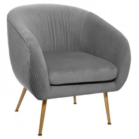 Fauteuil Design en Velours "Solaro" 78cm Gris|Fauteuil / Chauffeuse|Paris Prix