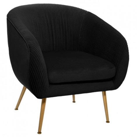 Fauteuil Design en Velours "Solaro" 78cm Noir|Fauteuil / Chauffeuse|Paris Prix