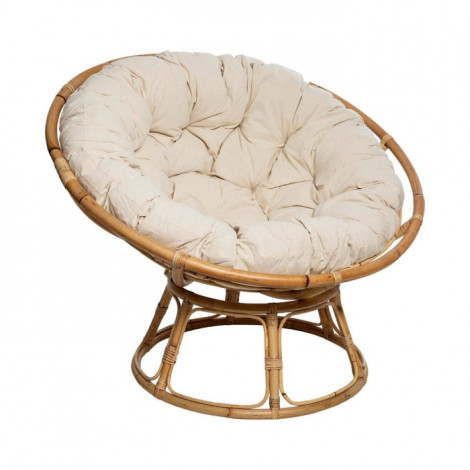 Fauteuil en Rotin & Coussin "Seram" 112cm Naturel|Fauteuil / Chauffeuse|Paris Prix
