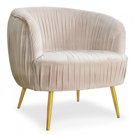 Fauteuil Design en Velours "Brasod" 78cm Taupe|Fauteuil / Chauffeuse|Paris Prix