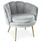 Fauteuil Arrondi en Velours "Dabren" 80cm Gris|Fauteuil / Chauffeuse|Paris Prix