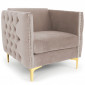 Fauteuil Design en Velours "Suez" 83cm Taupe|Fauteuil / Chauffeuse|Paris Prix