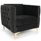 Fauteuil Design en Velours "Suez" 83cm Noir|Fauteuil / Chauffeuse|Paris Prix