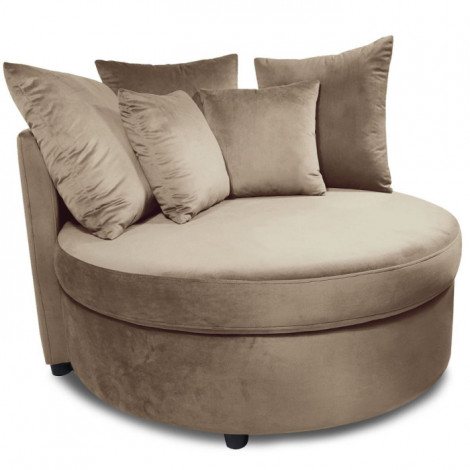 Fauteuil XXL Design en Velours "Somuz" 115cm Taupe|Fauteuil / Chauffeuse|Paris Prix