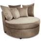 Fauteuil XXL Design en Velours "Somuz" 115cm Taupe|Fauteuil / Chauffeuse|Paris Prix