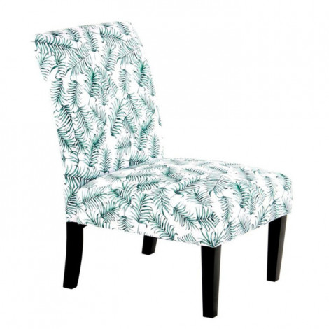 Fauteuil Design Imprimé "Indira" 92cm Blanc & Vert|Fauteuil / Chauffeuse|Paris Prix