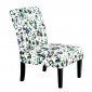 Fauteuil Design Imprimé "Indira" 92cm Beige & Vert|Fauteuil / Chauffeuse|Paris Prix