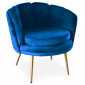 Fauteuil Arrondi en Velours "Dabren" 80cm Bleu|Fauteuil / Chauffeuse|Paris Prix