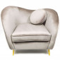 Fauteuil Design en Velours "Brados" 96cm Taupe|Fauteuil / Chauffeuse|Paris Prix