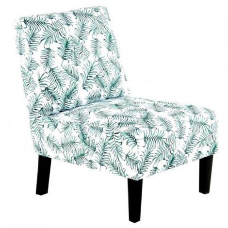 Fauteuil Design Imprimé "Indira" 84cm Blanc & Vert|Fauteuil / Chauffeuse|Paris Prix