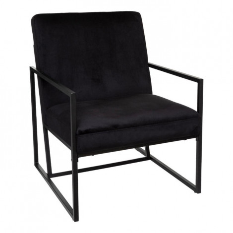 Fauteuil Design en Velours "Contemp" 83cm Noir|Fauteuil / Chauffeuse|Paris Prix