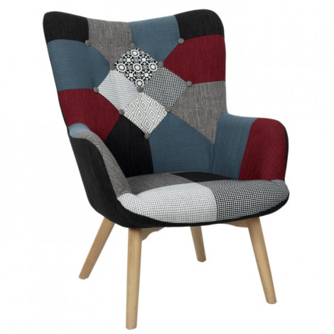 Fauteuil Design Patchwork "Milano" 99cm Multicolore|Fauteuil / Chauffeuse|Paris Prix