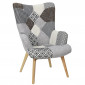 Fauteuil Patchwork Design "Helsinki" 100cm Gris|Fauteuil / Chauffeuse|Paris Prix